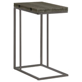  Coaster Furniture Pedro 902864 Expandable C-Shaped Sofa Side Table - Weathered Grey IMAGE 1