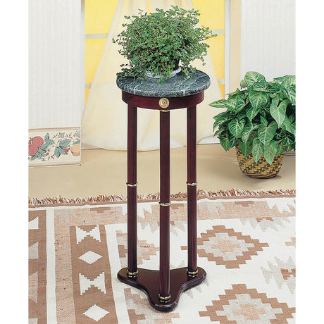  Coaster Furniture Edie 3315 Round Marble Top Accent Side Table - Merlot IMAGE 1