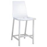  Coaster Furniture Juelia 100265 Clear Acrylic Counter Chair - Chrome (Set of 2) IMAGE 1
