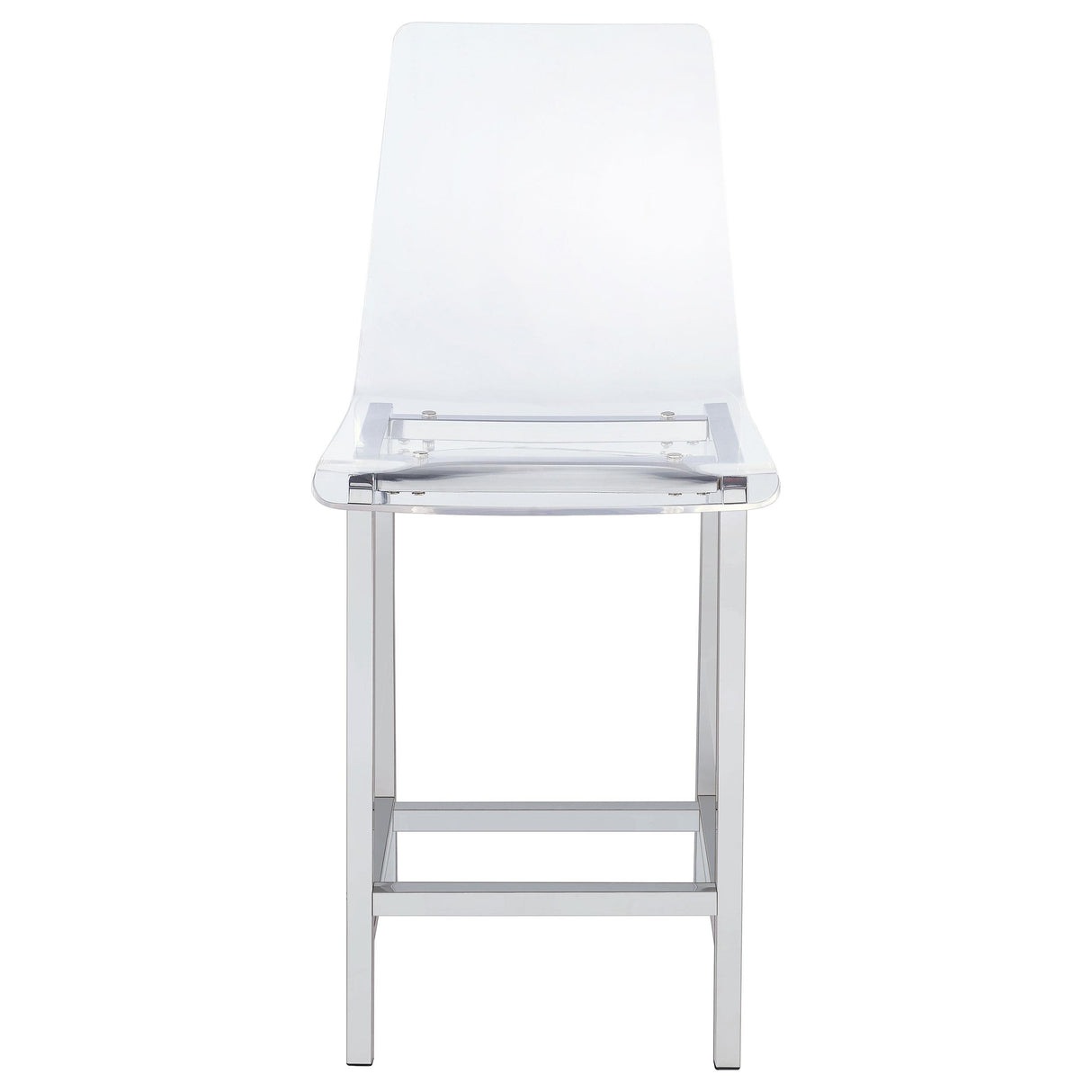  Coaster Furniture Juelia 100265 Clear Acrylic Counter Chair - Chrome (Set of 2) IMAGE 2