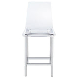  Coaster Furniture Juelia 100265 Clear Acrylic Counter Chair - Chrome (Set of 2) IMAGE 2
