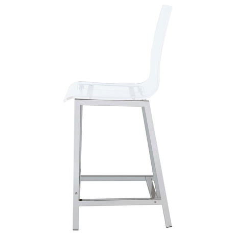  Coaster Furniture Juelia 100265 Clear Acrylic Counter Chair - Chrome (Set of 2) IMAGE 4