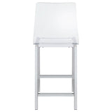  Coaster Furniture Juelia 100265 Clear Acrylic Counter Chair - Chrome (Set of 2) IMAGE 6