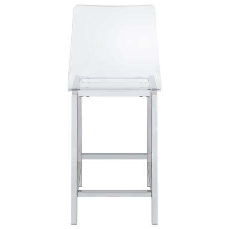  Coaster Furniture Juelia 100265 Clear Acrylic Counter Chair - Chrome (Set of 2) IMAGE 6