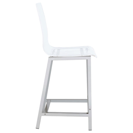  Coaster Furniture Juelia 100265 Clear Acrylic Counter Chair - Chrome (Set of 2) IMAGE 8