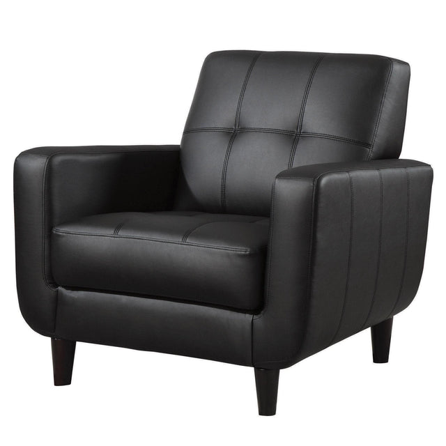  Coaster Furniture Aaron 900204 Upholstered Track Arm Tufted Accent Chair - Black IMAGE 1