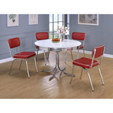  Coaster Furniture Retro 2450R Upholstered Dining Side Chair - Red (Set of 2) IMAGE 12