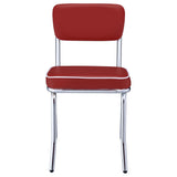  Coaster Furniture Retro 2450R Upholstered Dining Side Chair - Red (Set of 2) IMAGE 2