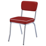  Coaster Furniture Retro 2450R Upholstered Dining Side Chair - Red (Set of 2) IMAGE 3