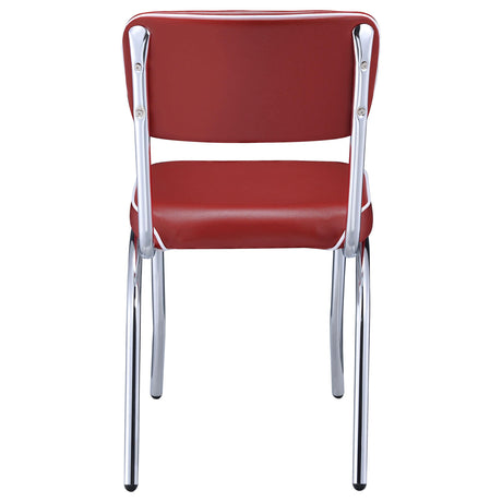  Coaster Furniture Retro 2450R Upholstered Dining Side Chair - Red (Set of 2) IMAGE 6
