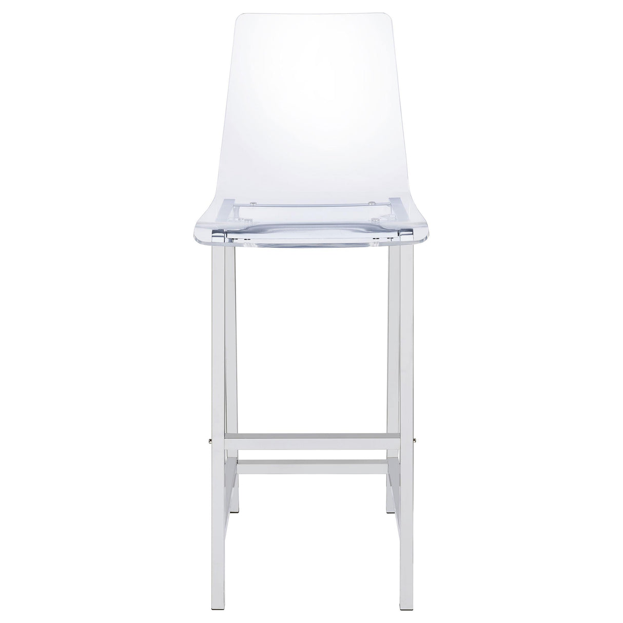 Coaster Furniture Juelia 100295 Clear Acrylic Bar Chair - Chrome (Set of 2) IMAGE 2