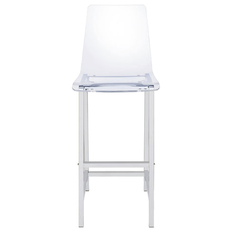  Coaster Furniture Juelia 100295 Clear Acrylic Bar Chair - Chrome (Set of 2) IMAGE 2
