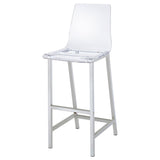  Coaster Furniture Juelia 100295 Clear Acrylic Bar Chair - Chrome (Set of 2) IMAGE 3