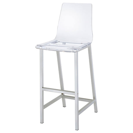  Coaster Furniture Juelia 100295 Clear Acrylic Bar Chair - Chrome (Set of 2) IMAGE 3