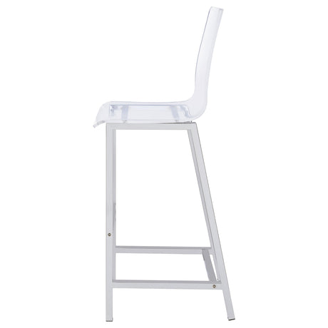  Coaster Furniture Juelia 100295 Clear Acrylic Bar Chair - Chrome (Set of 2) IMAGE 4