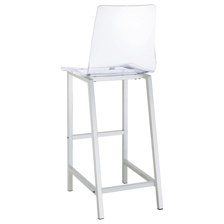  Coaster Furniture Juelia 100295 Clear Acrylic Bar Chair - Chrome (Set of 2) IMAGE 5