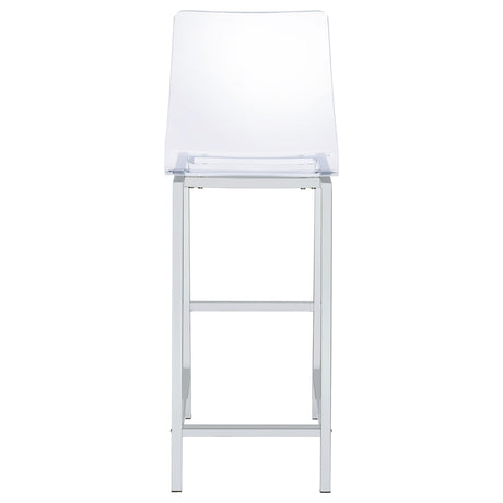  Coaster Furniture Juelia 100295 Clear Acrylic Bar Chair - Chrome (Set of 2) IMAGE 6