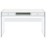  Coaster Furniture Dobrev 800829 48-inch 2-Drawer Writing Desk - White High Gloss IMAGE 3