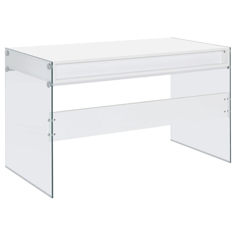  Coaster Furniture Dobrev 800829 48-inch 2-Drawer Writing Desk - White High Gloss IMAGE 6