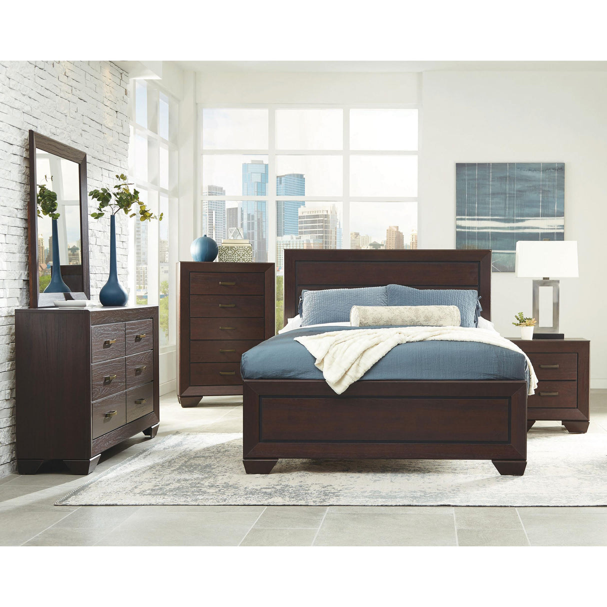  Coaster Furniture Kauffman 204391Q Wood Queen Panel Bed - Dark Cocoa IMAGE 5