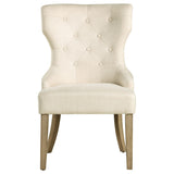  Coaster Furniture Baney 104507 Tufted Upholstered Dining Chair - Beige and Rustic Grey IMAGE 2