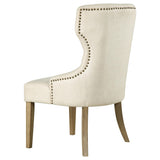  Coaster Furniture Baney 104507 Tufted Upholstered Dining Chair - Beige and Rustic Grey IMAGE 5