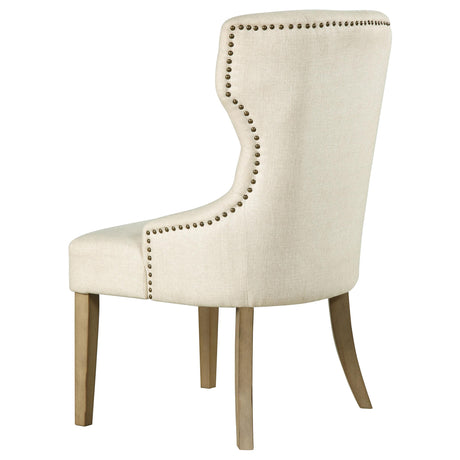  Coaster Furniture Baney 104507 Tufted Upholstered Dining Chair - Beige and Rustic Grey IMAGE 5