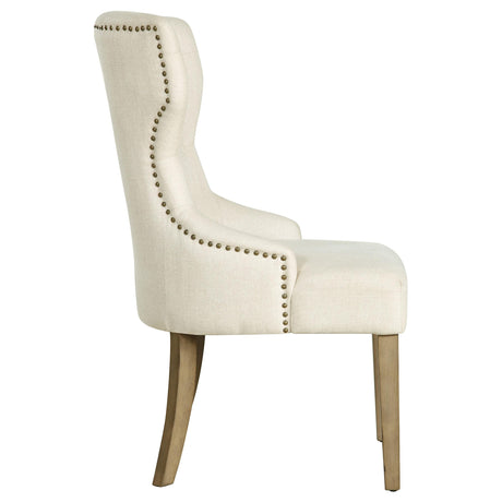  Coaster Furniture Baney 104507 Tufted Upholstered Dining Chair - Beige and Rustic Grey IMAGE 8