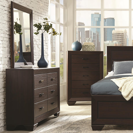 Coaster Furniture Kauffman 204394 Dresser Mirror - Dark Cocoa IMAGE 3