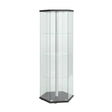  Coaster Furniture Zahavah 950276 4-shelf Hexagonal Clear Glass Curio Cabinet - Black IMAGE 1