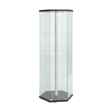  Coaster Furniture Zahavah 950276 4-shelf Hexagonal Clear Glass Curio Cabinet - Black IMAGE 1