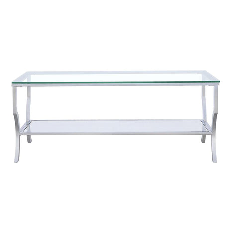  Coaster Furniture Saide 720338 Rectangular Glass Top Coffee Table - Chrome IMAGE 2