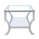  Coaster Furniture Saide 720338 Rectangular Glass Top Coffee Table - Chrome IMAGE 4