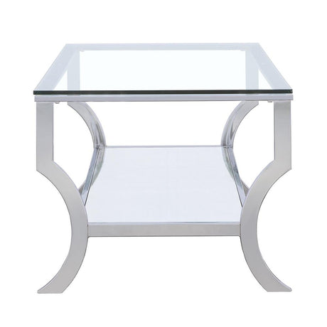  Coaster Furniture Saide 720338 Rectangular Glass Top Coffee Table - Chrome IMAGE 4