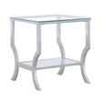  Coaster Furniture Saide 720337 Square Glass Top Side End Table - Chrome IMAGE 1