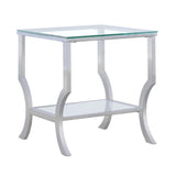  Coaster Furniture Saide 720337 Square Glass Top Side End Table - Chrome IMAGE 1