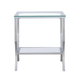 Coaster Furniture Saide 720337 Square Glass Top Side End Table - Chrome IMAGE 2