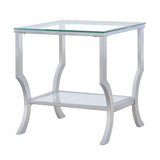  Coaster Furniture Saide 720337 Square Glass Top Side End Table - Chrome IMAGE 3