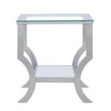  Coaster Furniture Saide 720337 Square Glass Top Side End Table - Chrome IMAGE 4
