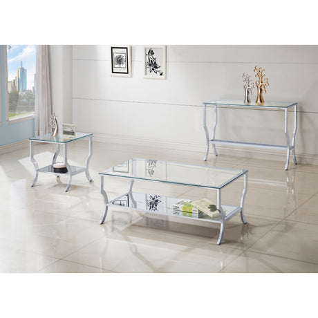  Coaster Furniture Saide 720337 Square Glass Top Side End Table - Chrome IMAGE 6