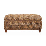  Coaster Furniture Laughton 500215 Hand-Woven Banana Leaf Storage Trunk - Amber IMAGE 2