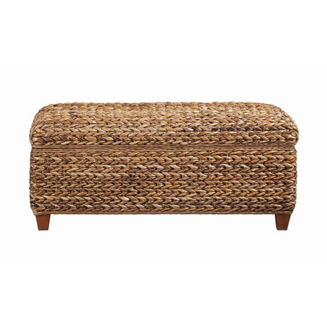  Coaster Furniture Laughton 500215 Hand-Woven Banana Leaf Storage Trunk - Amber IMAGE 2