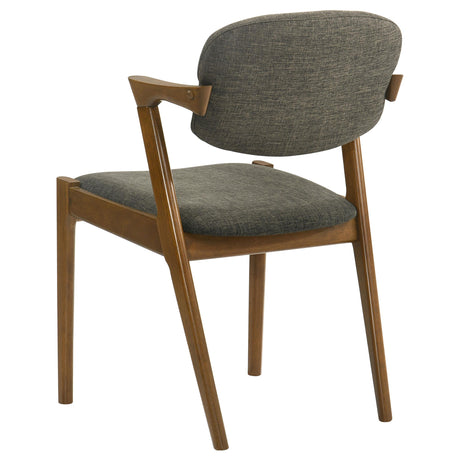 Coaster Furniture Malone 105352 Padded Wood Dining Arm Chair - Dark Walnut (Set of 2) IMAGE 5