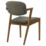  Coaster Furniture Malone 105352 Padded Wood Dining Arm Chair - Dark Walnut (Set of 2) IMAGE 6