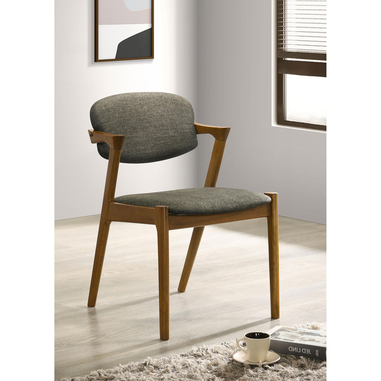  Coaster Furniture Malone 105352 Padded Wood Dining Arm Chair - Dark Walnut (Set of 2) IMAGE 8