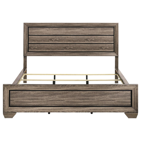  Coaster Furniture Kauffman 204191KW Wood California King Panel Bed - Washed Taupe IMAGE 3