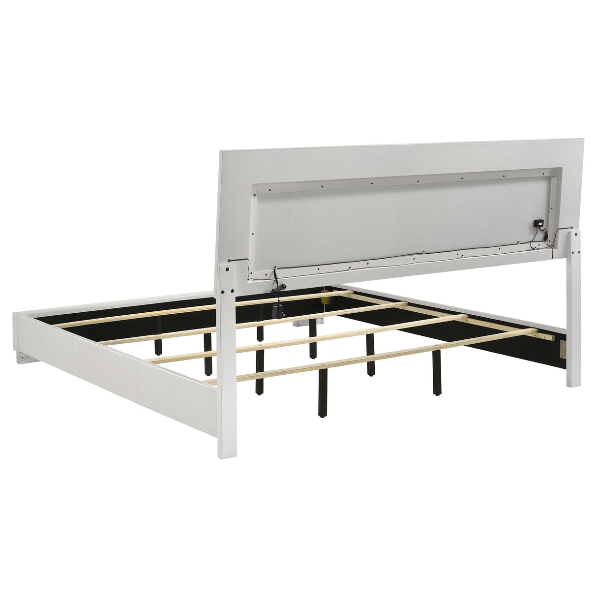  Coaster Furniture Felicity 203500KE Wood Eastern King LED Panel Bed - White High Gloss IMAGE 4