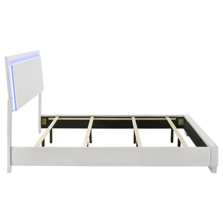  Coaster Furniture Felicity 203500KE Wood Eastern King LED Panel Bed - White High Gloss IMAGE 5