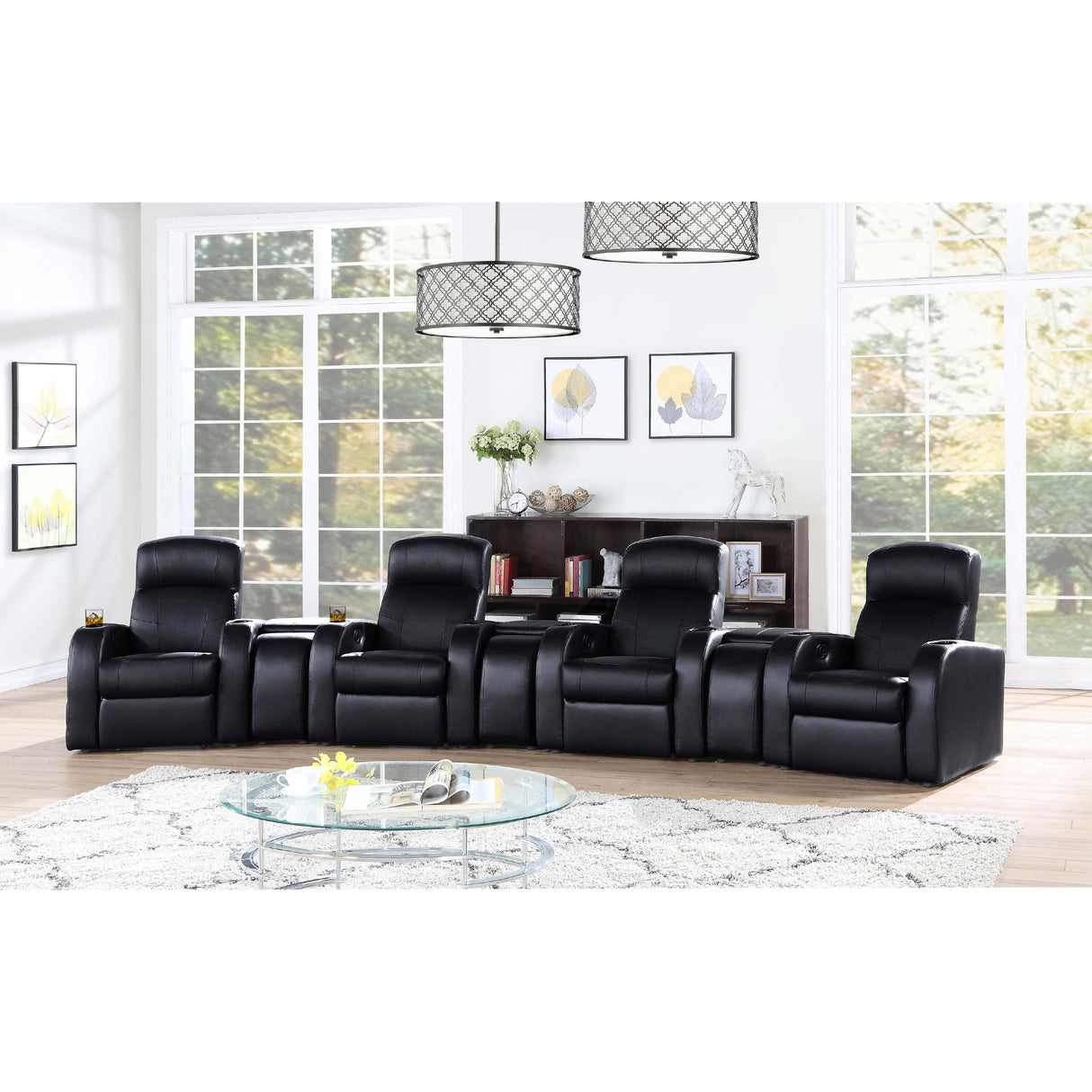  Coaster Furniture Cyrus 600001 Upholstered Track Arm Recliner - Black IMAGE 11