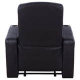  Coaster Furniture Cyrus 600001 Upholstered Track Arm Recliner - Black IMAGE 5